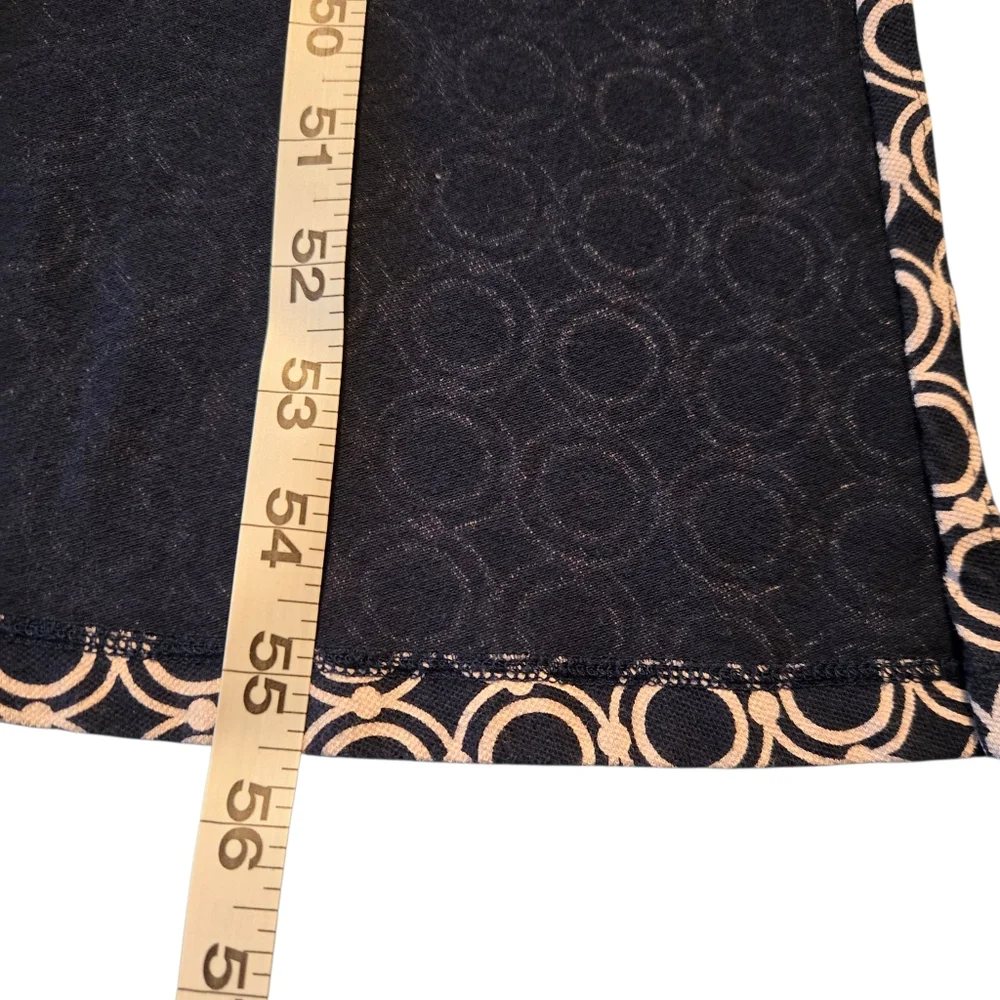 Lands' End Womens Navy Blue Pattern Tank Sleeve Vneck Maxi Dress Size M 10-12 D6